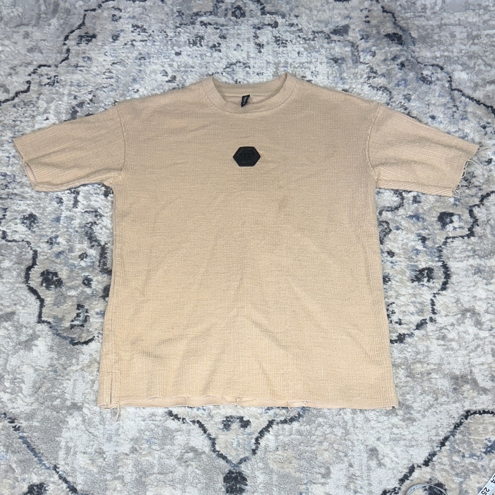 Golden Boy Tan Ribbed Tee XL Hex PP-Style Logo Streetwear Shirt